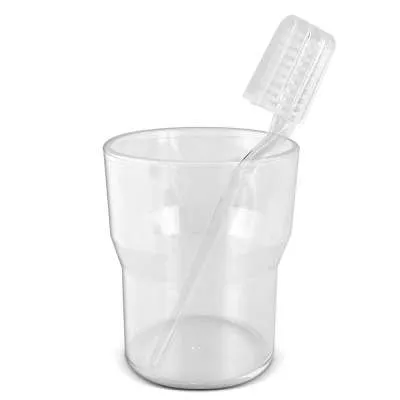Vaso cepillo de dientes. Transparente.