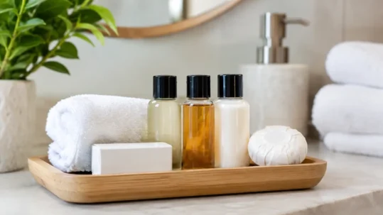 Productos esenciales de baño para huéspedes