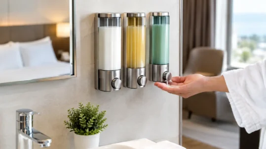 Dispensadores compartidos higiénicos para hoteles